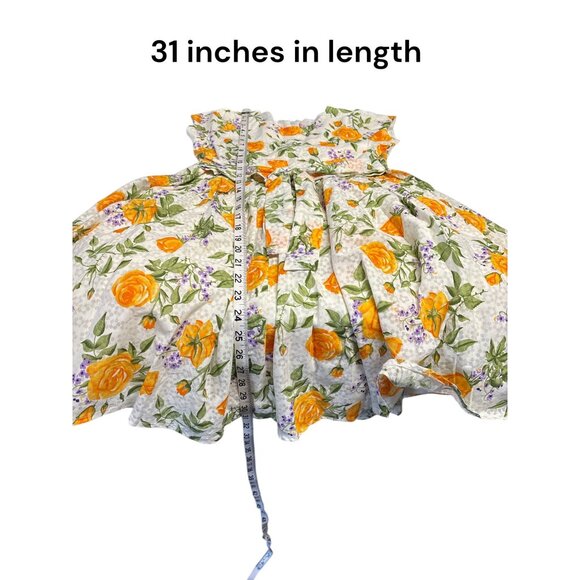 Archana Floral Girls Dress With Orange Roses & Tie Belt Size 8 Cotton Blend - Picture 6 of 6